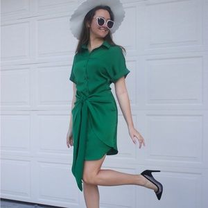 Amazon women’s green satin dress